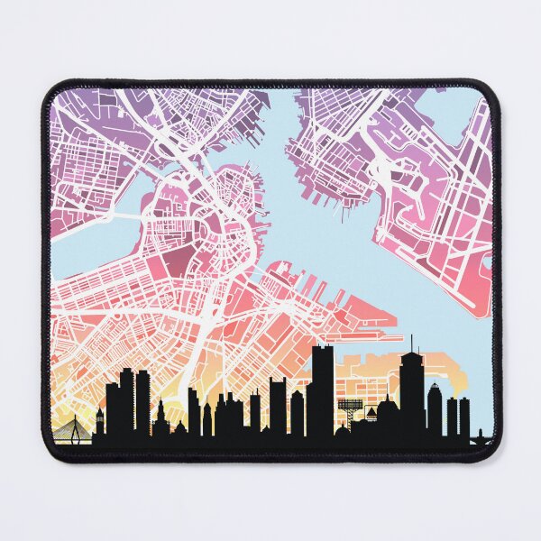Item preview, Boston Massachusetts Skyline Map designed and sold by ArtPrints.