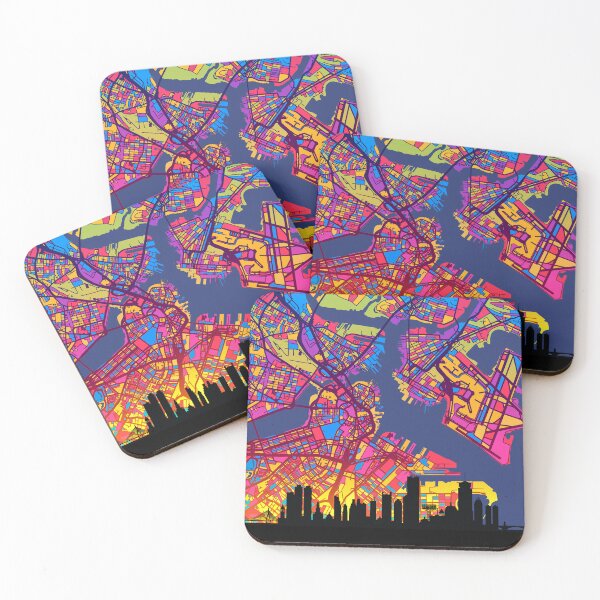 Item preview, Boston Massachusetts Skyline Map designed and sold by ArtPrints.