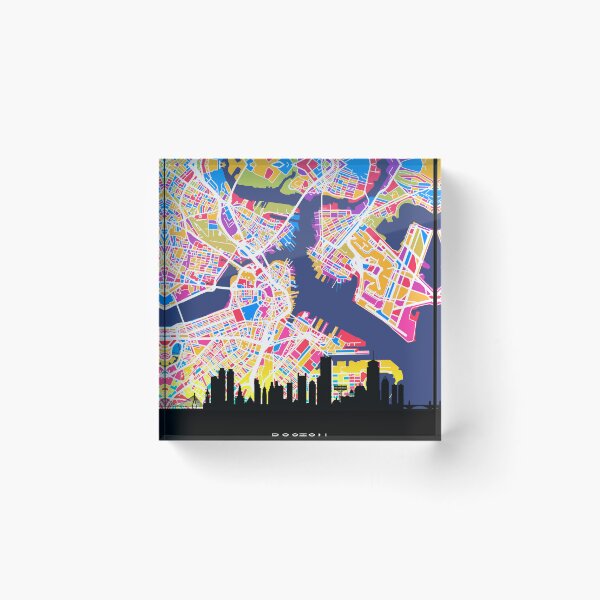 Item preview, Boston Massachusetts Skyline Map designed and sold by ArtPrints.