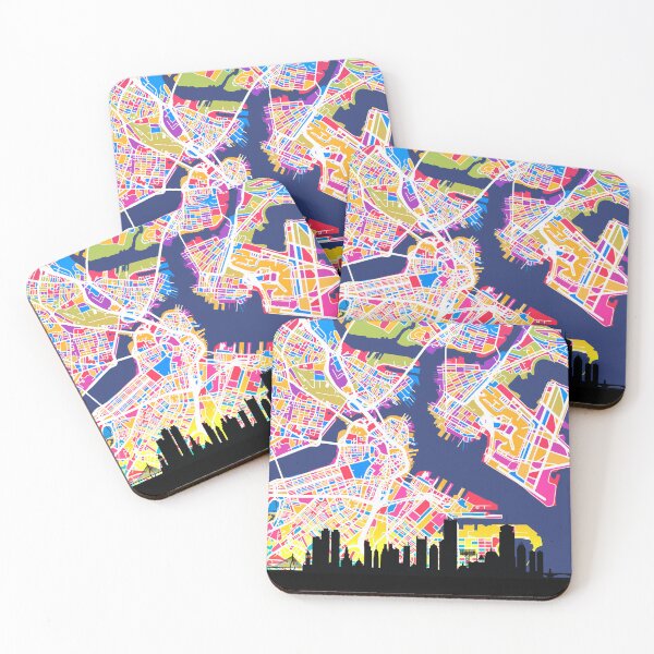 Item preview, Boston Massachusetts Skyline Map designed and sold by ArtPrints.