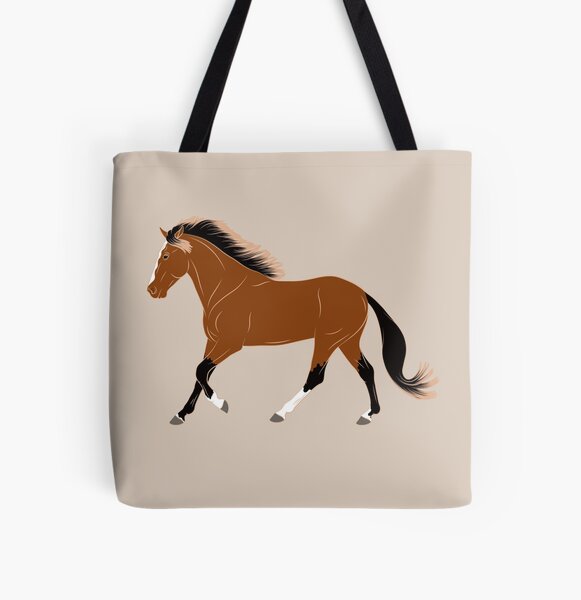 Aperçu de l'œuvre Cheval Barbe, dessin cheval bai, cheval de selle, races de chevaux du Maroc créée et vendue par WebEquitation®.