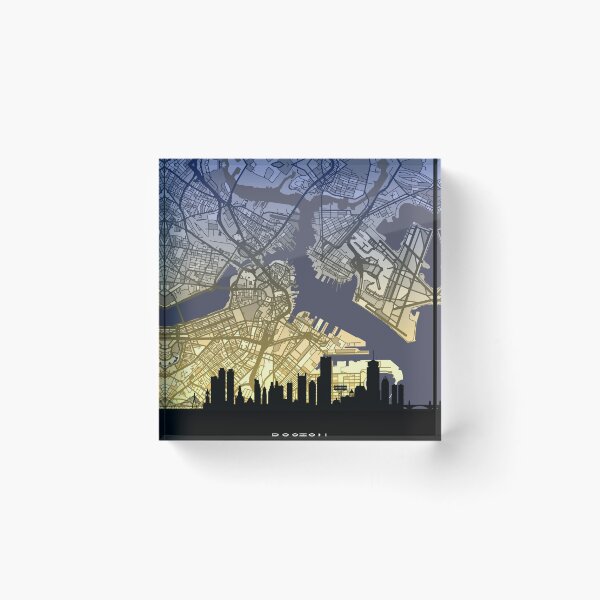 Item preview, Boston Massachusetts Skyline Map designed and sold by ArtPrints.