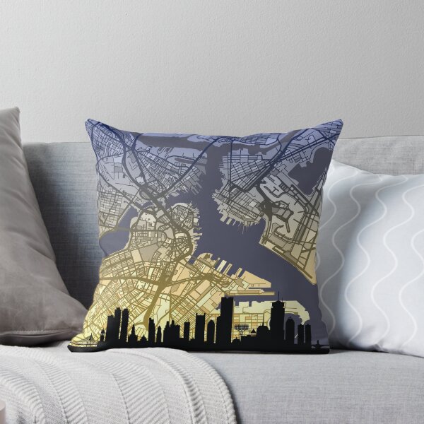 Item preview, Boston Massachusetts Skyline Map designed and sold by ArtPrints.