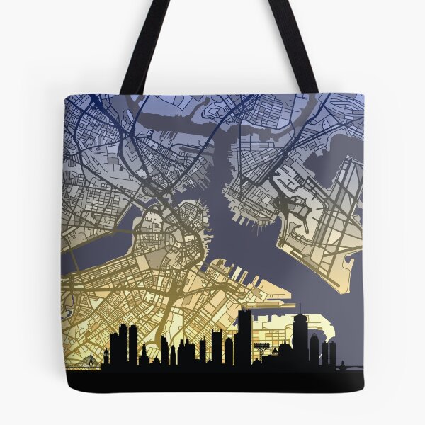 Item preview, Boston Massachusetts Skyline Map designed and sold by ArtPrints.