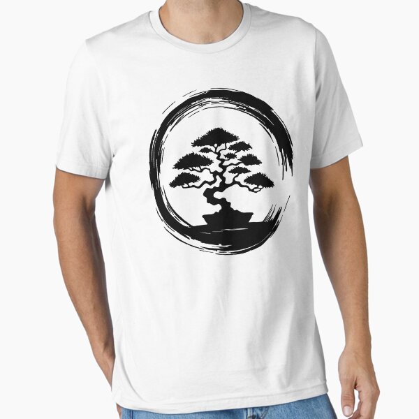 Aperçu de l'œuvre Cercle Enso et arbre Bonsaï Cercle Zen Enso Art japonais créée et vendue par PATTERN-ZART.
