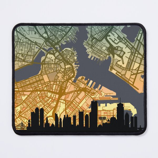 Item preview, Boston Massachusetts Skyline Map designed and sold by ArtPrints.