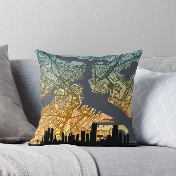 Item preview, Boston Massachusetts Skyline Map designed and sold by ArtPrints.
