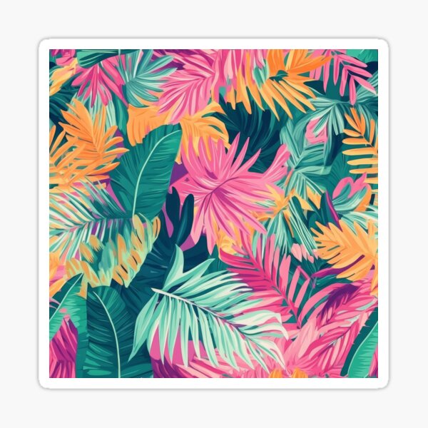 Item preview, Jungle of tropical leaves and bright colors creating designed and sold by MiraCleAI.