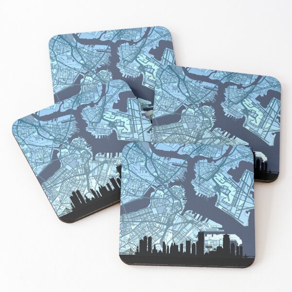 Item preview, Boston Massachusetts Skyline Map designed and sold by ArtPrints.