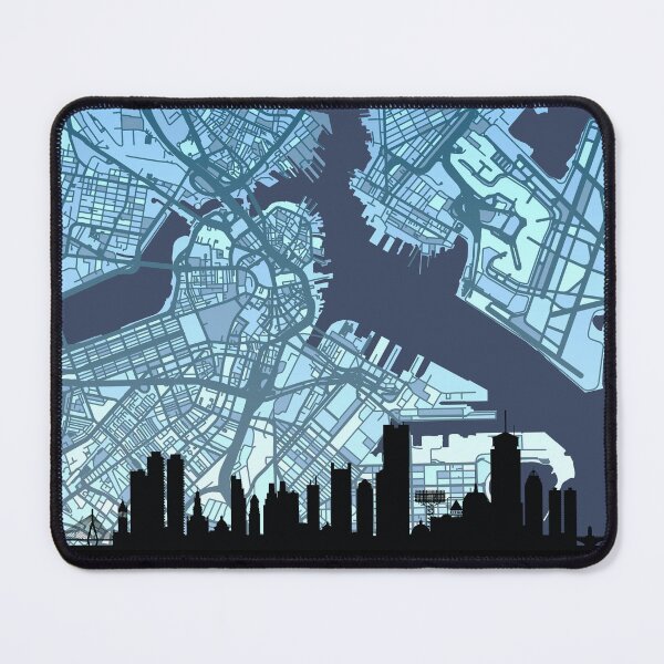 Item preview, Boston Massachusetts Skyline Map designed and sold by ArtPrints.
