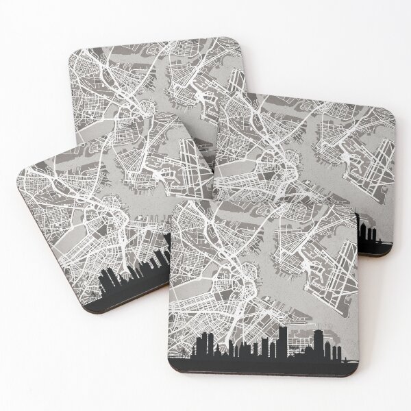 Item preview, Boston Massachusetts Skyline Map designed and sold by ArtPrints.