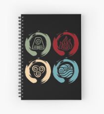 Avatar Inspired Zen Elemental Ensos (Square) Spiral Notebook
