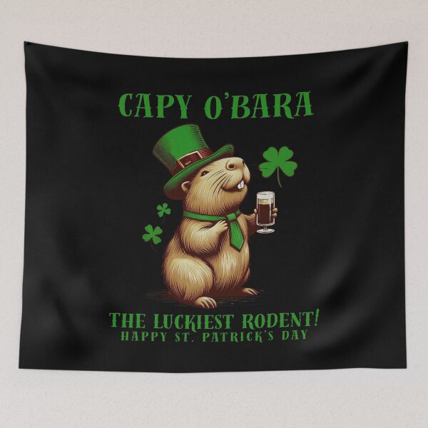 Item preview, Happy St. Patrick's Day Capybara Vibes The Luckiest Rodent designed and sold by DarekShop.
