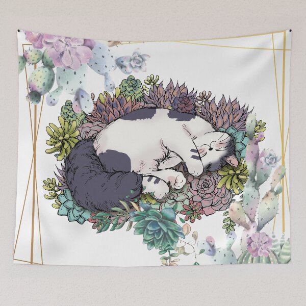 Item preview, Cat in Succlent Garden  designed and sold by tomorrowsart.