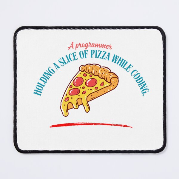 Artikelvorschau, Ein Programmierer hält eine Pizzaplatte in der Hand entworfen und verkauft von Programming Jokes.