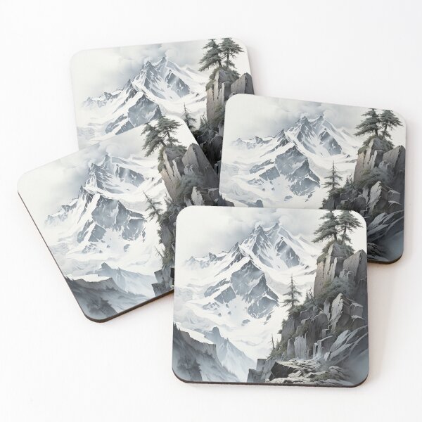 Item preview, Drawing of winter mountain designed and sold by MiraCleAI.