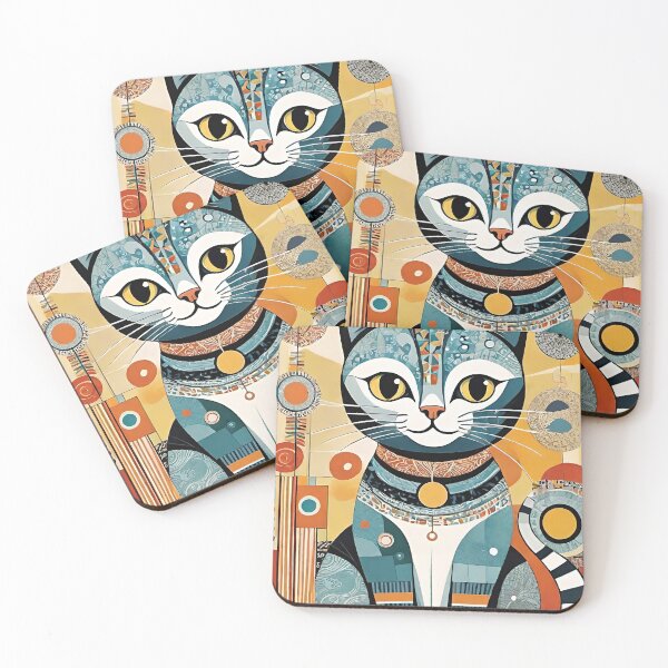 Item preview, Cat Colored Abstract Vintage Zentangle Art designed and sold by Witty Shirts.
