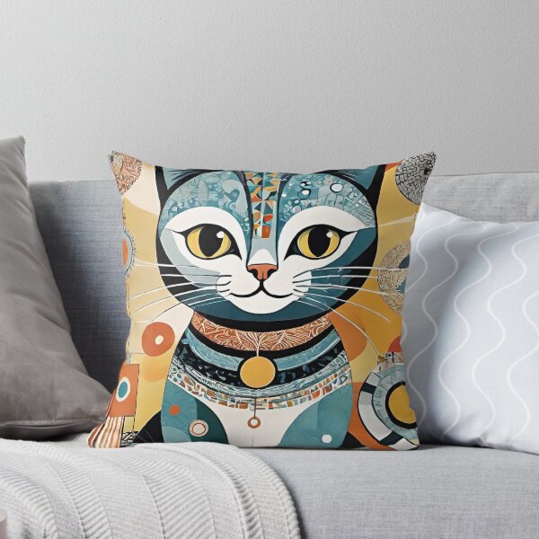 Item preview, Cat Colored Abstract Vintage Zentangle Art designed and sold by Witty Shirts.