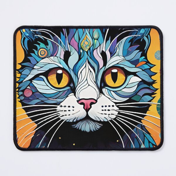 Item preview, Cat Colored Abstract Vintage Zentangle Art designed and sold by Witty Shirts.