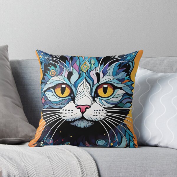 Item preview, Cat Colored Abstract Vintage Zentangle Art designed and sold by Witty Shirts.