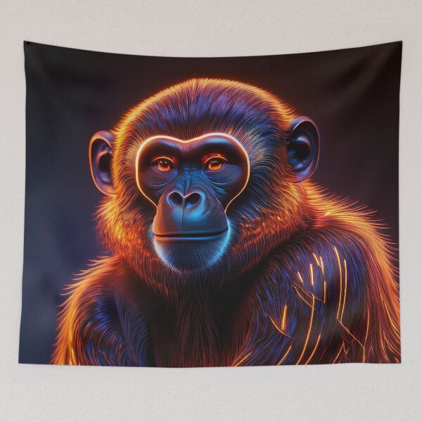 Item preview, Fire | Glowing Neon Monkey Collection | Hyperrealistic designed and sold by monkeybusiness.pt.