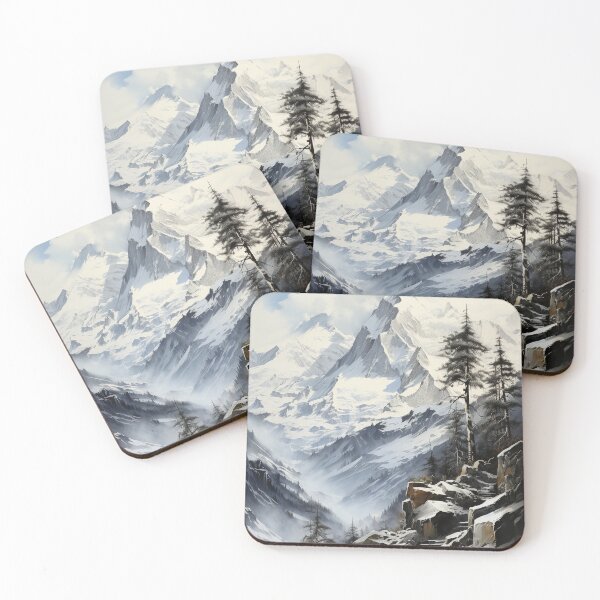 Item preview, Drawing of winter mountain designed and sold by MiraCleAI.