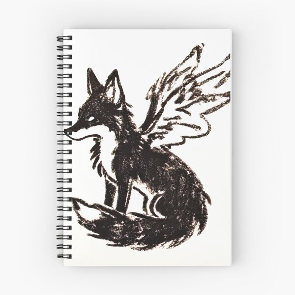 Item preview, Ethereal Winged Fox Ink Sketch designed and sold by SunkenCost.
