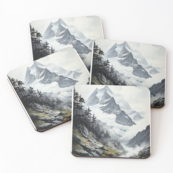 Item preview, Drawing of winter mountain designed and sold by MiraCleAI.