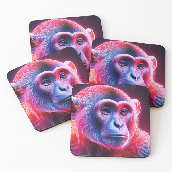 Item preview, Coral Pink | Glowing Neon Monkey Collection | Hyperrealistic designed and sold by monkeybusiness.pt.