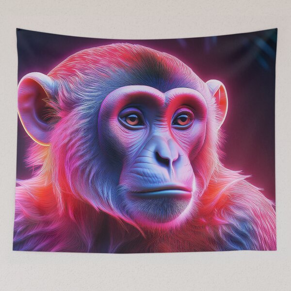 Item preview, Coral Pink | Glowing Neon Monkey Collection | Hyperrealistic designed and sold by monkeybusiness.pt.