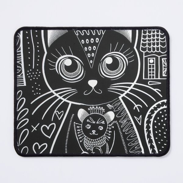 Item preview, Kawaii Black Cat Whimsical Wild Life Abstract Vintage Zentangle Art designed and sold by Witty Shirts.