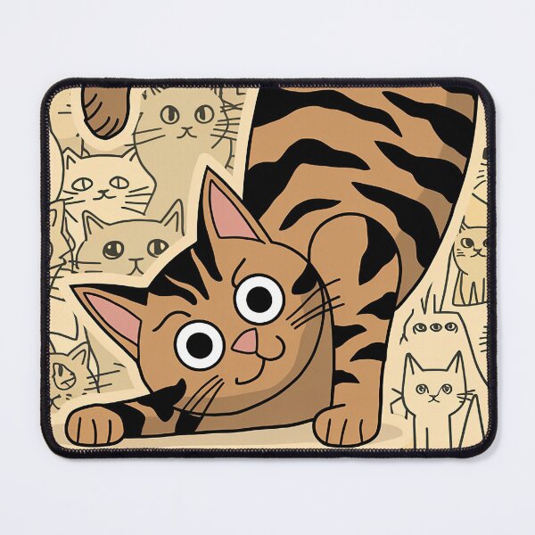 Item preview, Kawaii Funny Cat Whimsical Wild Life Abstract Vintage Zentangle Art designed and sold by Witty Shirts.