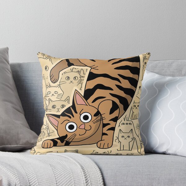 Item preview, Kawaii Funny Cat Whimsical Wild Life Abstract Vintage Zentangle Art designed and sold by Witty Shirts.