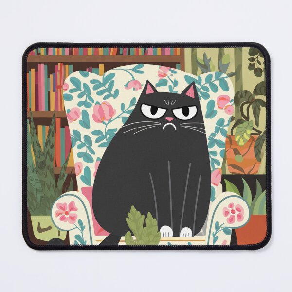 Item preview, Don't talk to me and don't touch me. I'm offended! A funny black kitten sits pissed in an armchair and shows a big grump. designed and sold by SaraSumi.
