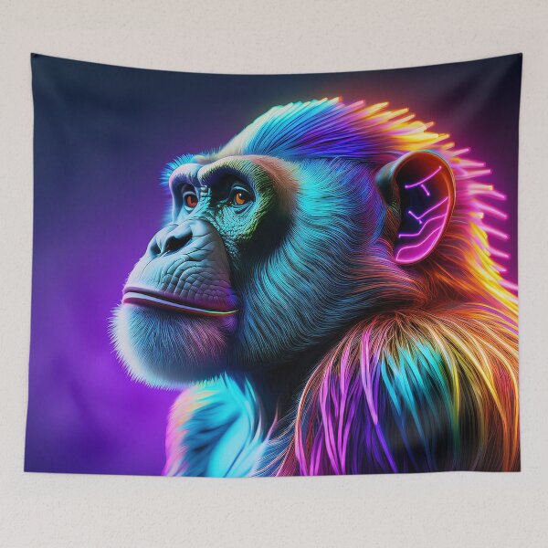 Item preview, Psychedelic Guru | Glowing Neon Monkey Collection | Hyperrealistic designed and sold by monkeybusiness.pt.