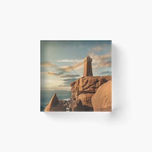 Item preview, Ploumanach lighthouse sunset in pink granite coast, Brittany, France. designed and sold by Stefano Orazzini.