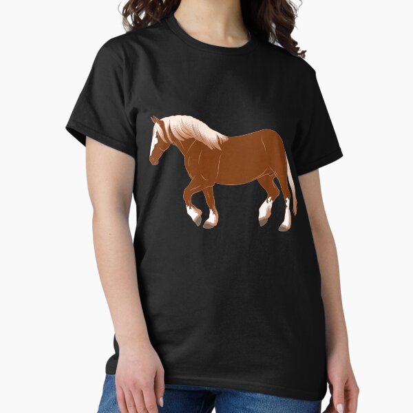 Aperçu de l'œuvre Cheval Breton, dessin cheval alezan, cheval de trait, races de chevaux de la France créée et vendue par WebEquitation®.