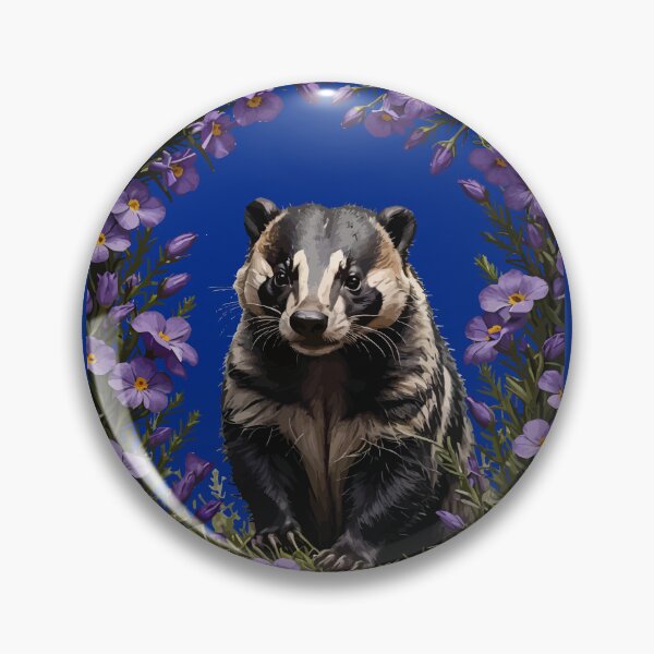 Item preview, Badger Surrounded By Meadow Violet designed and sold by taiche.