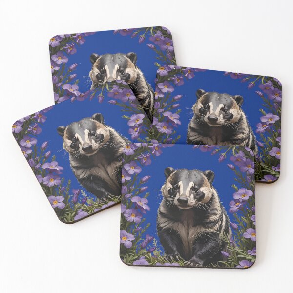 Item preview, Badger Surrounded By Meadow Violet designed and sold by taiche.