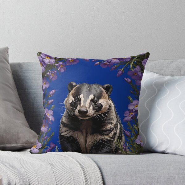 Item preview, Badger Surrounded By Meadow Violet designed and sold by taiche.