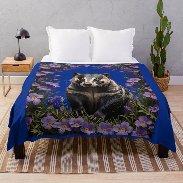 Item preview, Badger Surrounded By Meadow Violet designed and sold by taiche.