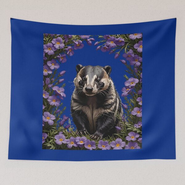 Item preview, Badger Surrounded By Meadow Violet designed and sold by taiche.