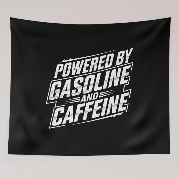 Item preview,  Powered by Gasoline and Caffeine - The perfect gift for car enthusiasts, motorcycle riders, and mechanics fueled by speed and strong coffee. designed and sold by ZyziowskyArt.