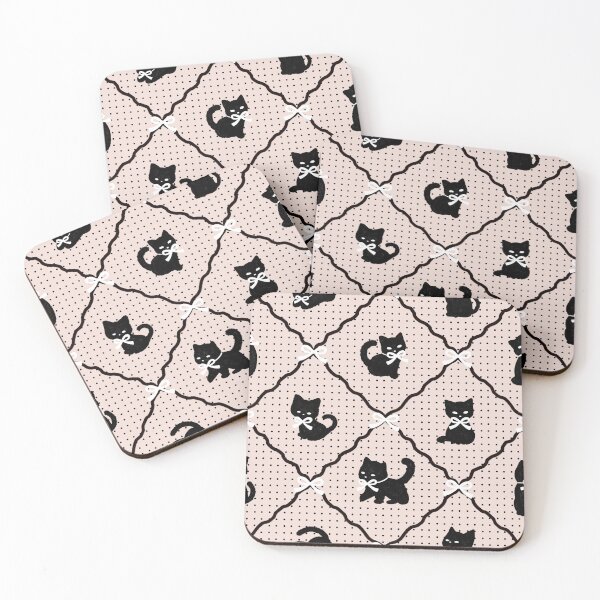 Item preview, Coquette black cats with bows designed and sold by Osaseredesigns.