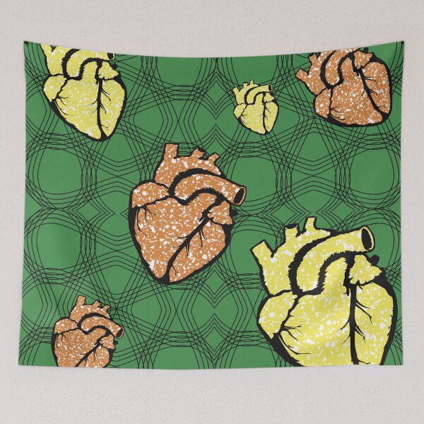 Item preview, Heart fabric patterns designed and sold by Wolagno.