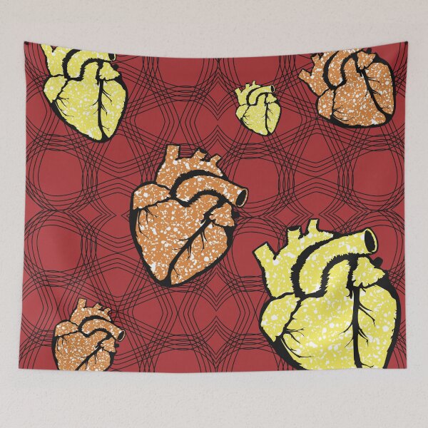 Item preview, Heart fabric patterns designed and sold by Wolagno.