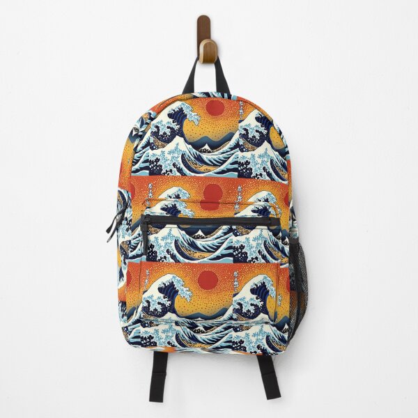 Item preview, Explosive Wave – Japanese Design with Warm Colors and Majestic Mountain designed and sold by OUT OF THE BOX.