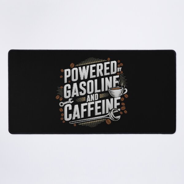 Item preview, Powered by Gasoline and Caffeine - The perfect gift for car enthusiasts, motorcycle riders, and mechanics fueled by speed and strong coffee. designed and sold by ZyziowskyArt.