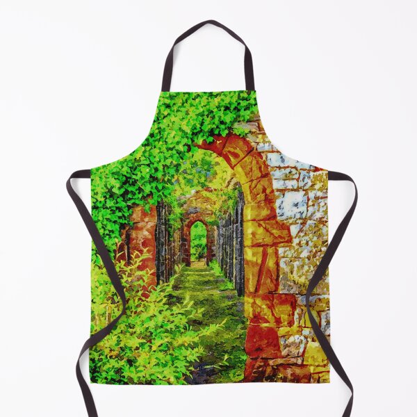 Item preview, Vibrant watercolor depiction of historic stone archway in Ruthin Wales designed and sold by GestaltImagery.
