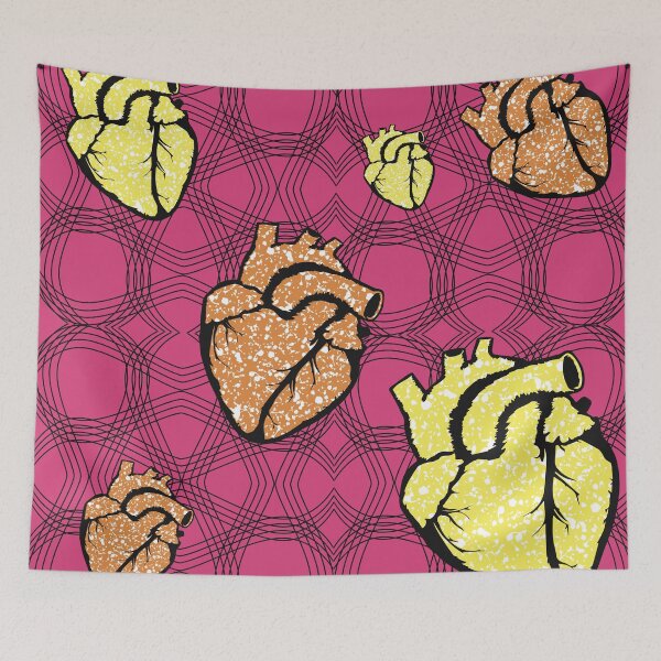 Item preview, Heart fabric patterns designed and sold by Wolagno.